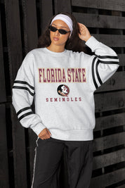 FLORIDA STATE SEMINOLES STADIUM STRIPES STRIPE SLEEVE CREWNECK SWEATSHIRT