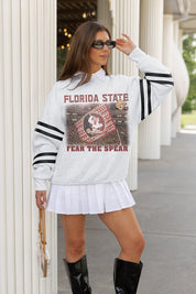 FLORIDA STATE SEMINOLES OFF THE GRID STRIPE SLEEVE CREWNECK SWEATSHIRT