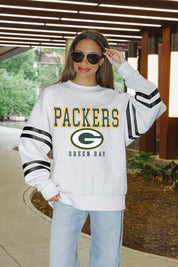 GREEN BAY PACKERS STADIUM STRIPES STRIPE SLEEVE CREWNECK SWEATSHIRT
