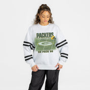 GREEN BAY PACKERS OFF THE GRID STRIPE SLEEVE CREWNECK SWEATSHIRT