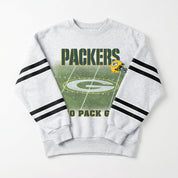 GREEN BAY PACKERS OFF THE GRID STRIPE SLEEVE CREWNECK SWEATSHIRT