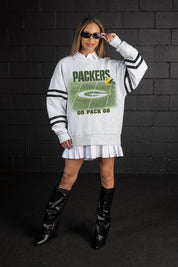 GREEN BAY PACKERS OFF THE GRID STRIPE SLEEVE CREWNECK SWEATSHIRT