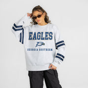 GEORGIA SOUTHERN EAGLES STADIUM STRIPES STRIPE SLEEVE CREWNECK SWEATSHIRT