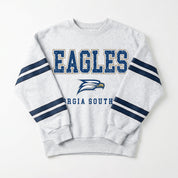 GEORGIA SOUTHERN EAGLES STADIUM STRIPES STRIPE SLEEVE CREWNECK SWEATSHIRT