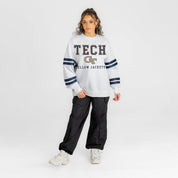 GEORGIA TECH YELLOW JACKETS STADIUM STRIPES STRIPE SLEEVE CREWNECK SWEATSHIRT