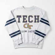 GEORGIA TECH YELLOW JACKETS STADIUM STRIPES STRIPE SLEEVE CREWNECK SWEATSHIRT
