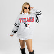 HOUSTON TEXANS STADIUM STRIPES STRIPE SLEEVE CREWNECK SWEATSHIRT