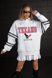 HOUSTON TEXANS STADIUM STRIPES STRIPE SLEEVE CREWNECK SWEATSHIRT