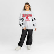 HOUSTON COUGARS STADIUM STRIPES STRIPE SLEEVE CREWNECK SWEATSHIRT