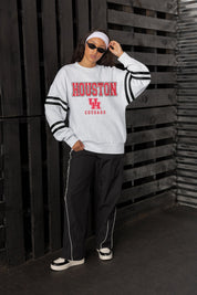 HOUSTON COUGARS STADIUM STRIPES STRIPE SLEEVE CREWNECK SWEATSHIRT