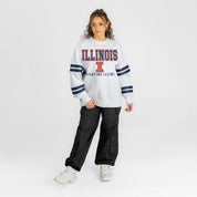 ILLINOIS FIGHTING ILLINI STADIUM STRIPES STRIPE SLEEVE CREWNECK SWEATSHIRT