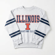 ILLINOIS FIGHTING ILLINI STADIUM STRIPES STRIPE SLEEVE CREWNECK SWEATSHIRT