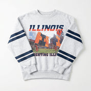 ILLINOIS FIGHTING ILLINI OFF THE GRID STRIPE SLEEVE CREWNECK SWEATSHIRT