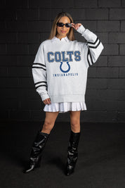INDIANAPOLIS COLTS STADIUM STRIPES STRIPE SLEEVE CREWNECK SWEATSHIRT
