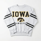 IOWA HAWKEYES STADIUM STRIPES STRIPE SLEEVE CREWNECK SWEATSHIRT