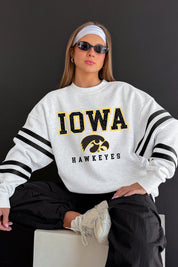 IOWA HAWKEYES STADIUM STRIPES STRIPE SLEEVE CREWNECK SWEATSHIRT