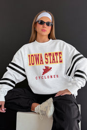IOWA STATE CYCLONES STADIUM STRIPES STRIPE SLEEVE CREWNECK SWEATSHIRT