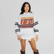 IOWA STATE CYCLONES OFF THE GRID STRIPE SLEEVE CREWNECK SWEATSHIRT