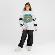 JACKSONVILLE JAGUARS OFF THE GRID STRIPE SLEEVE CREWNECK SWEATSHIRT