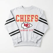 KANSAS CITY CHIEFS STADIUM STRIPES STRIPE SLEEVE CREWNECK SWEATSHIRT