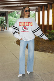 KANSAS CITY CHIEFS STADIUM STRIPES STRIPE SLEEVE CREWNECK SWEATSHIRT