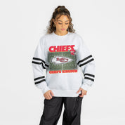 KANSAS CITY CHIEFS OFF THE GRID STRIPE SLEEVE CREWNECK SWEATSHIRT