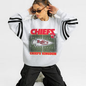 KANSAS CITY CHIEFS OFF THE GRID STRIPE SLEEVE CREWNECK SWEATSHIRT