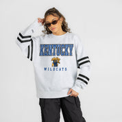 KENTUCKY WILDCATS STADIUM STRIPES STRIPE SLEEVE CREWNECK SWEATSHIRT