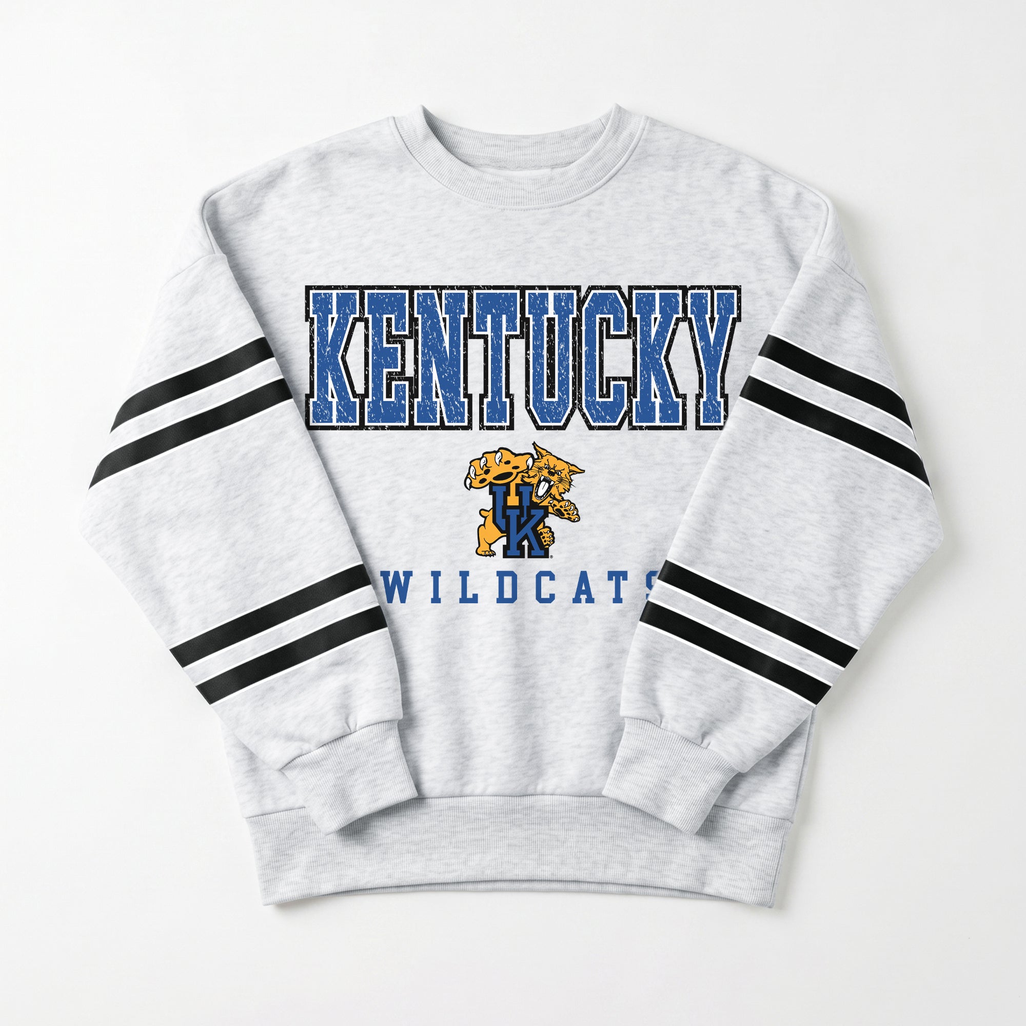 KENTUCKY WILDCATS STADIUM STRIPES STRIPE SLEEVE CREWNECK SWEATSHIRT