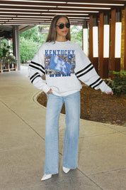 KENTUCKY WILDCATS OFF THE GRID STRIPE SLEEVE CREWNECK SWEATSHIRT