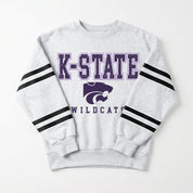 KANSAS STATE WILDCATS STADIUM STRIPES STRIPE SLEEVE CREWNECK SWEATSHIRT
