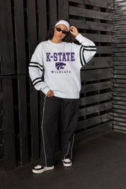 KANSAS STATE WILDCATS STADIUM STRIPES STRIPE SLEEVE CREWNECK SWEATSHIRT