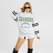 LOS ANGELES CHARGERS STADIUM STRIPES STRIPE SLEEVE CREWNECK SWEATSHIRT