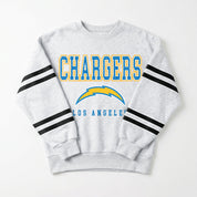 LOS ANGELES CHARGERS STADIUM STRIPES STRIPE SLEEVE CREWNECK SWEATSHIRT