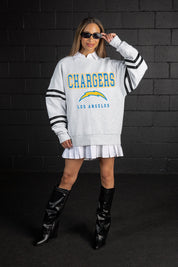 LOS ANGELES CHARGERS STADIUM STRIPES STRIPE SLEEVE CREWNECK SWEATSHIRT
