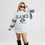 LOS ANGELES RAMS STADIUM STRIPES STRIPE SLEEVE CREWNECK SWEATSHIRT