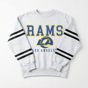 LOS ANGELES RAMS STADIUM STRIPES STRIPE SLEEVE CREWNECK SWEATSHIRT