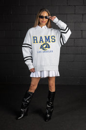 LOS ANGELES RAMS STADIUM STRIPES STRIPE SLEEVE CREWNECK SWEATSHIRT
