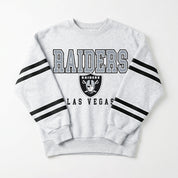 LAS VEGAS RAIDERS STADIUM STRIPES STRIPE SLEEVE CREWNECK SWEATSHIRT