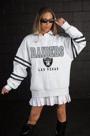 LAS VEGAS RAIDERS STADIUM STRIPES STRIPE SLEEVE CREWNECK SWEATSHIRT