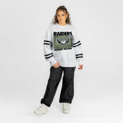 LAS VEGAS RAIDERS OFF THE GRID STRIPE SLEEVE CREWNECK SWEATSHIRT
