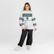 MICHIGAN STATE SPARTANS STADIUM STRIPES STRIPE SLEEVE CREWNECK SWEATSHIRT