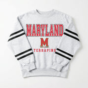 MARYLAND TERRAPINS STADIUM STRIPES STRIPE SLEEVE CREWNECK SWEATSHIRT