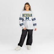 MICHIGAN WOLVERINES STADIUM STRIPES STRIPE SLEEVE CREWNECK SWEATSHIRT