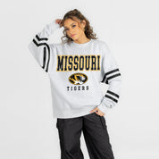 MISSOURI TIGERS STADIUM STRIPES STRIPE SLEEVE CREWNECK SWEATSHIRT