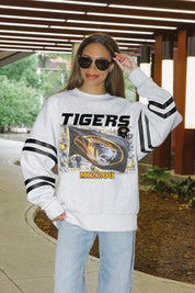 MISSOURI TIGERS OFF THE GRID STRIPE SLEEVE CREWNECK SWEATSHIRT
