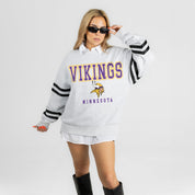 MINNESOTA VIKINGS STADIUM STRIPES STRIPE SLEEVE CREWNECK SWEATSHIRT