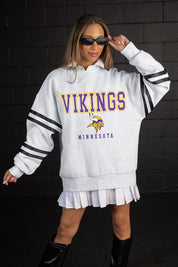 MINNESOTA VIKINGS STADIUM STRIPES STRIPE SLEEVE CREWNECK SWEATSHIRT