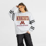 MINNESOTA GOLDEN GOPHERS STADIUM STRIPES STRIPE SLEEVE CREWNECK SWEATSHIRT