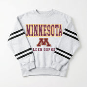 MINNESOTA GOLDEN GOPHERS STADIUM STRIPES STRIPE SLEEVE CREWNECK SWEATSHIRT